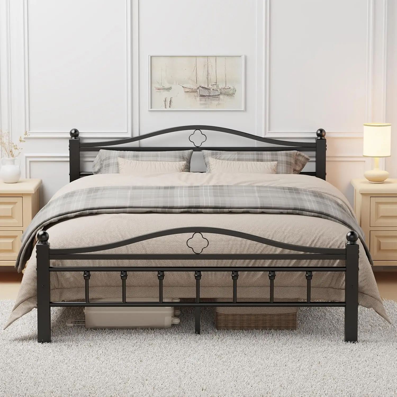 Canopy Bed Frame Metal Queen - Queen Metal Bed Frame with Headboard