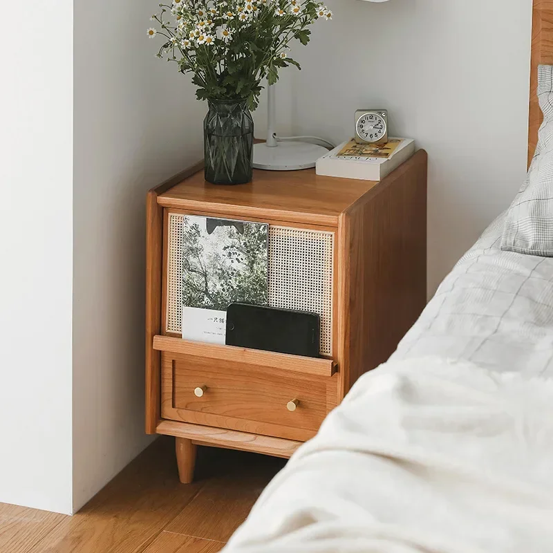 Rattan Nightstands with Chargi - Solid Wood Nightstand 2 Drawers review and price