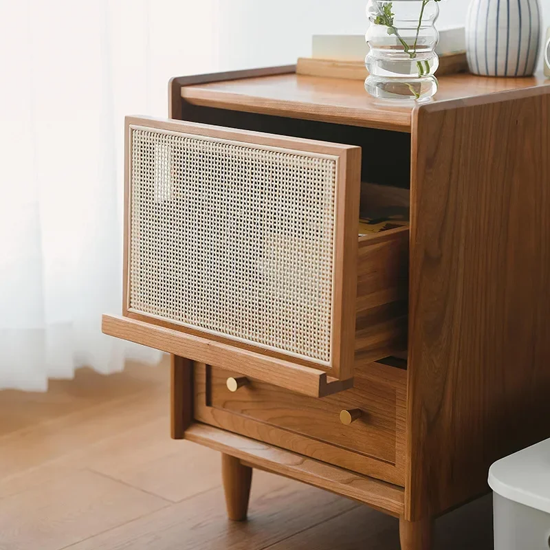 Rattan Nightstands with Chargi - Solid Wood Nightstand 2 Drawers review and price