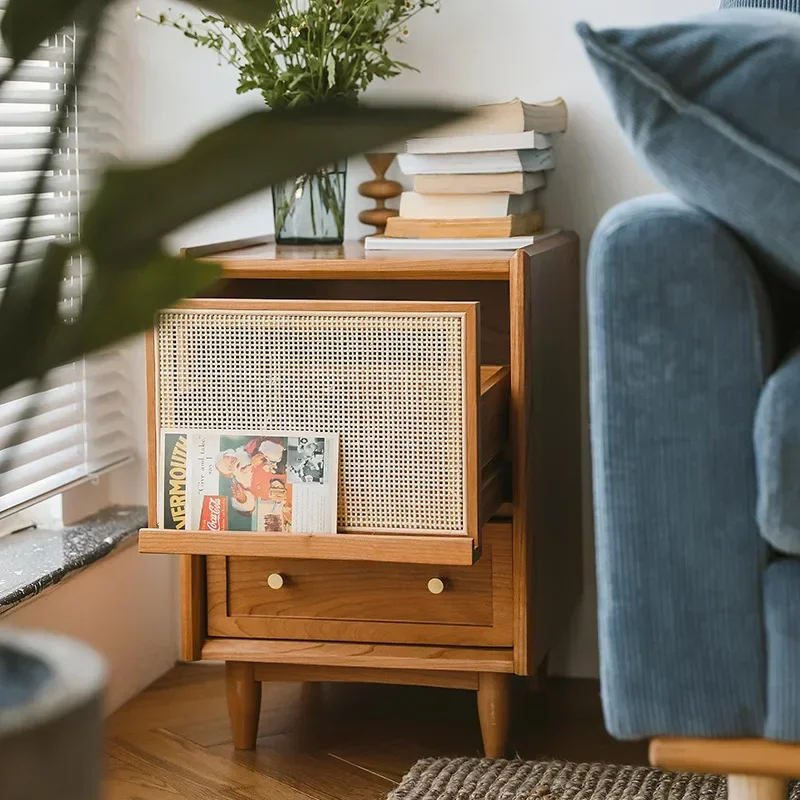 Rattan Nightstands with Chargi - Solid Wood Nightstand 2 Drawers review and price