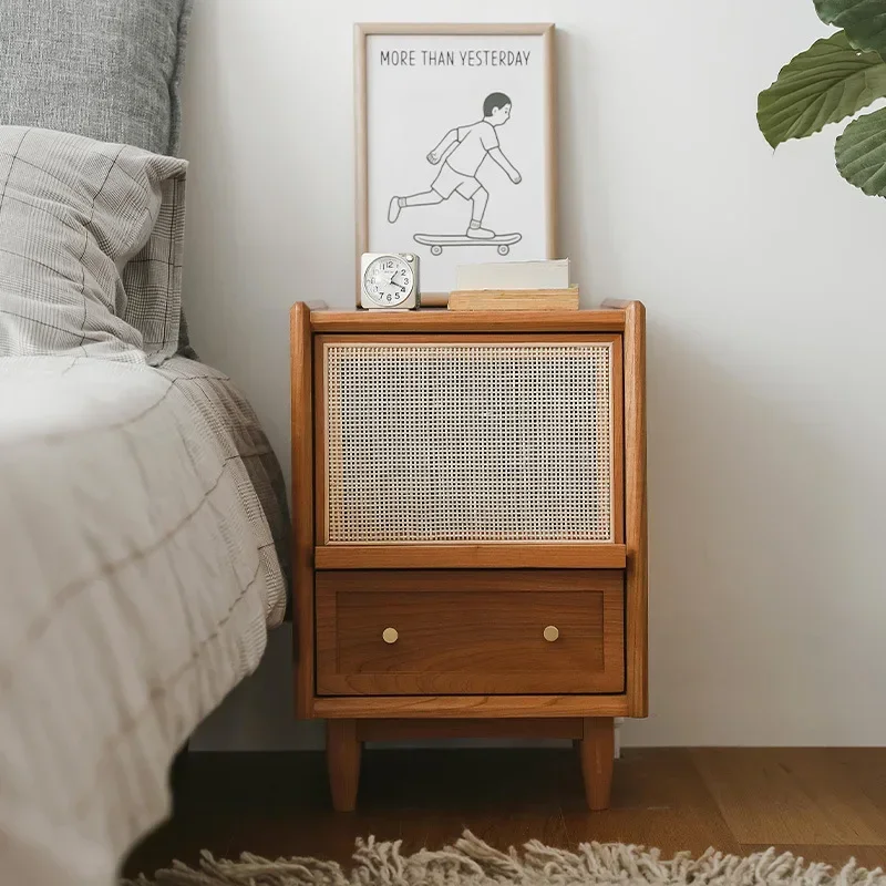 Rattan Nightstands with Chargi - Solid Wood Nightstand 2 Drawers review and price