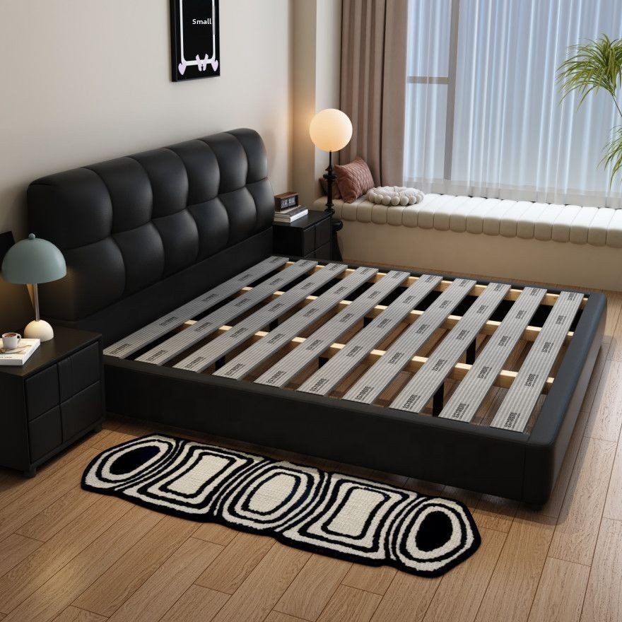 #Black Tufted Leather Storage  - King Size Bed Frame With Storage Drawers review and price