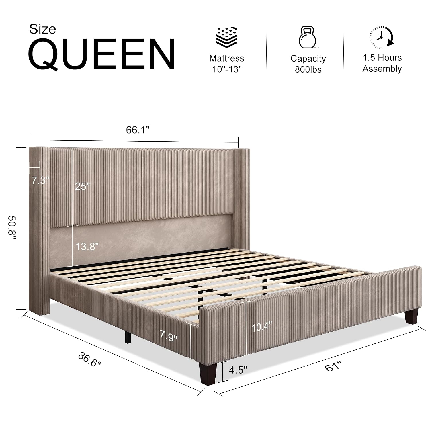 Queen Size Bed Frame with 50.8 - Canopy Bed Frame Metal Queen review and price