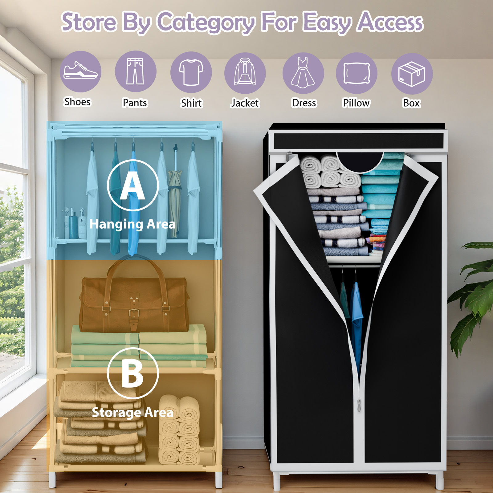 Portable Fabric Wardrobe Close - Wardrobe Closet Portable Fabric Cover review and price