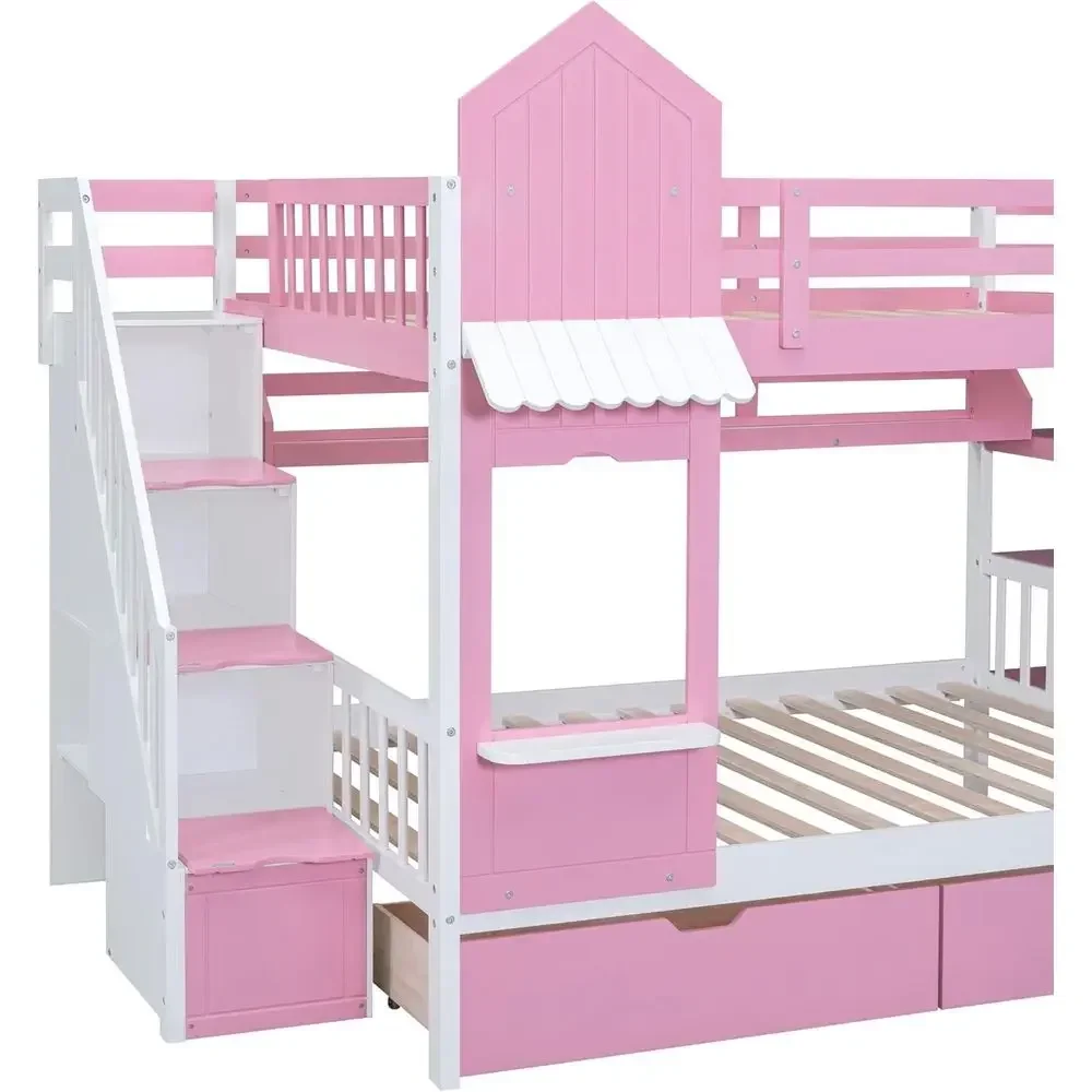 Kids Bunk Bed with Stairs, Sli - Bunk Bed With Stairs And Slide review and price