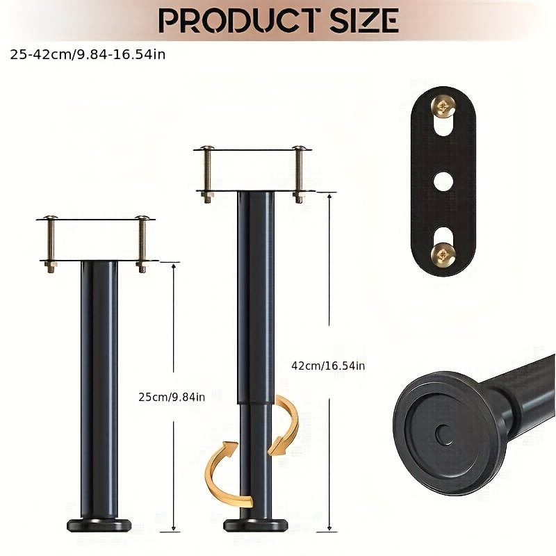 Adjustable Height: 4pcs Bed Fr - Canopy Bed Frame Metal Queen review and price