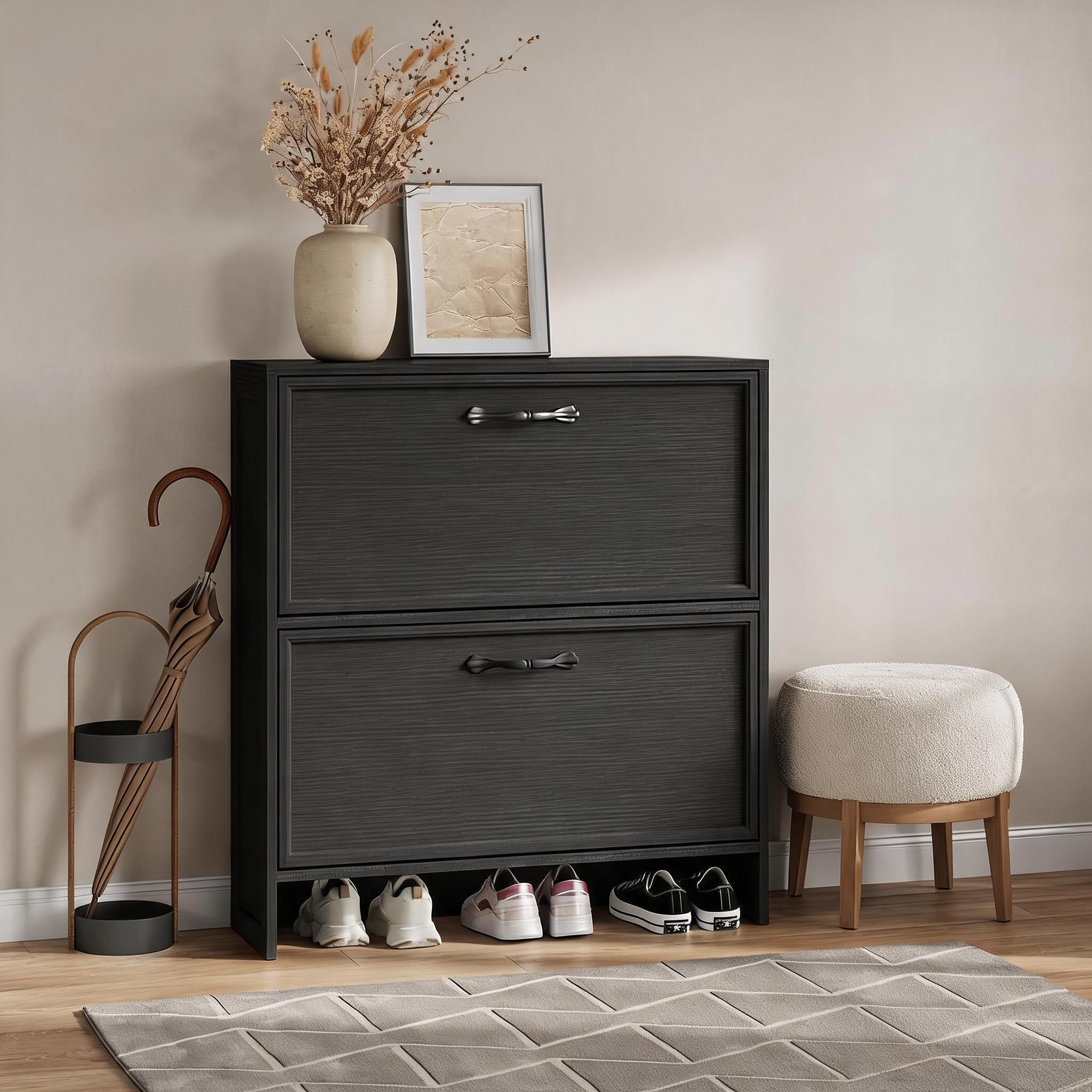 2 Flip Drawer Shoe Cabinet Wit - Shoe Rack Cabinet Narrow Entryway review and price