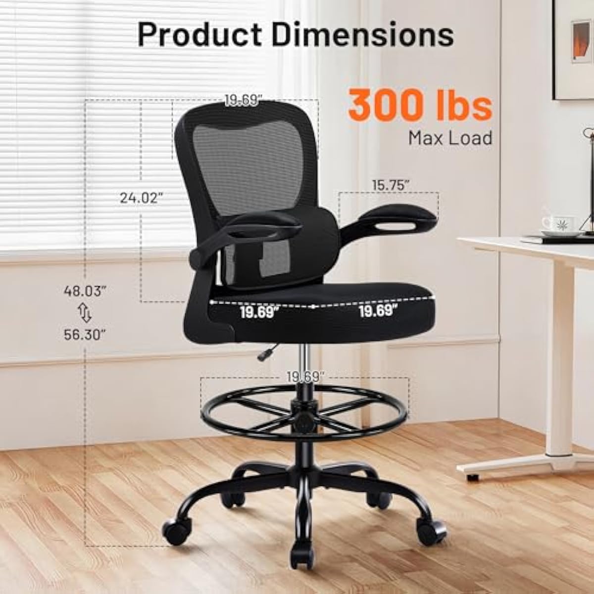 Ergonomic Drafting Chair with  - Chairs review and price