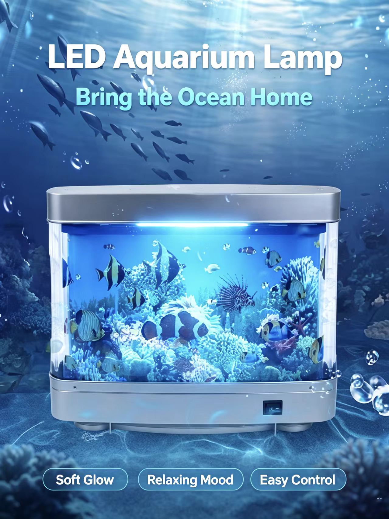 Tropical Fish Tank Lamps Artif - Floating Nightstand With Led Light review and price