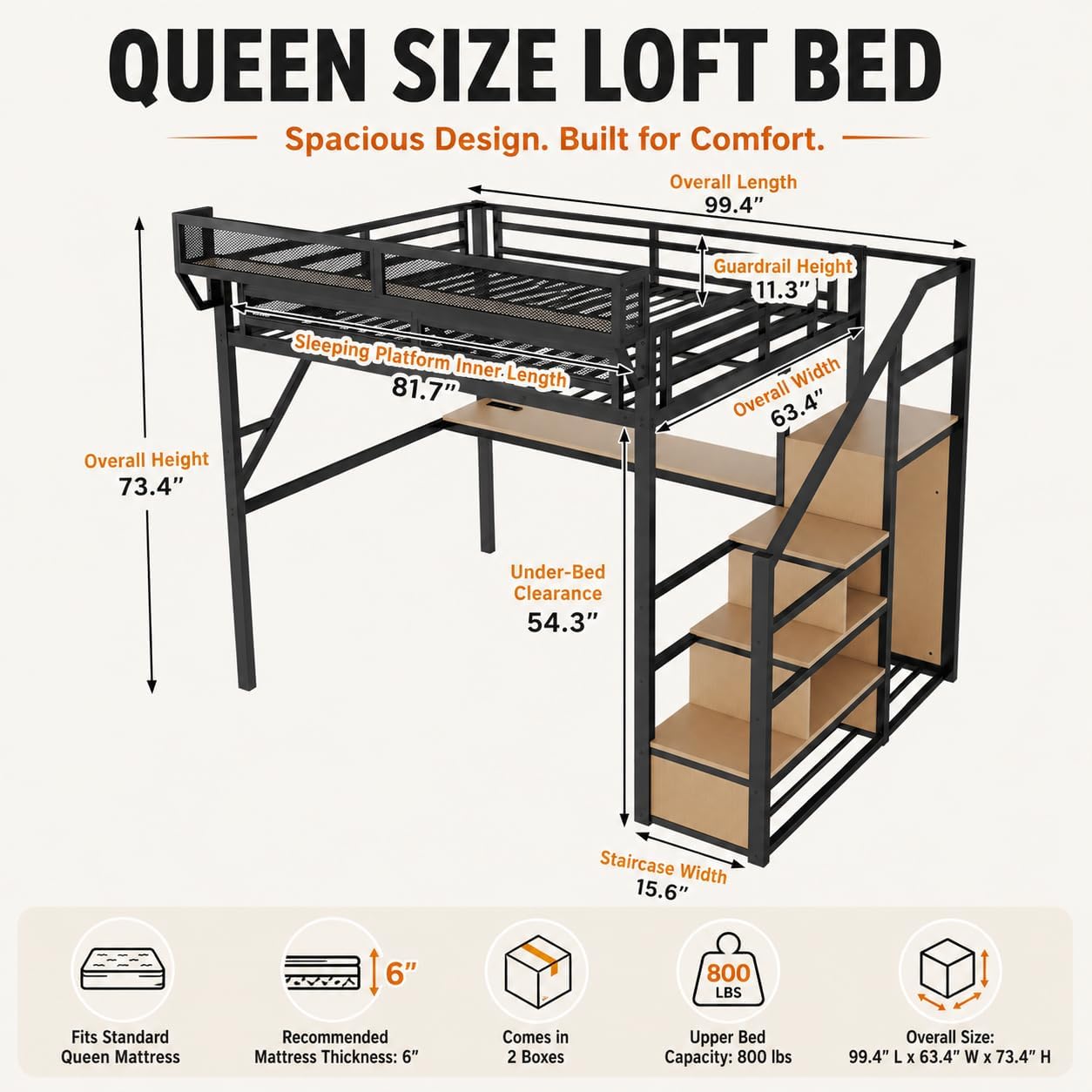 Mirightone Queen Loft Bed with - Canopy Bed Frame Metal Queen review and price