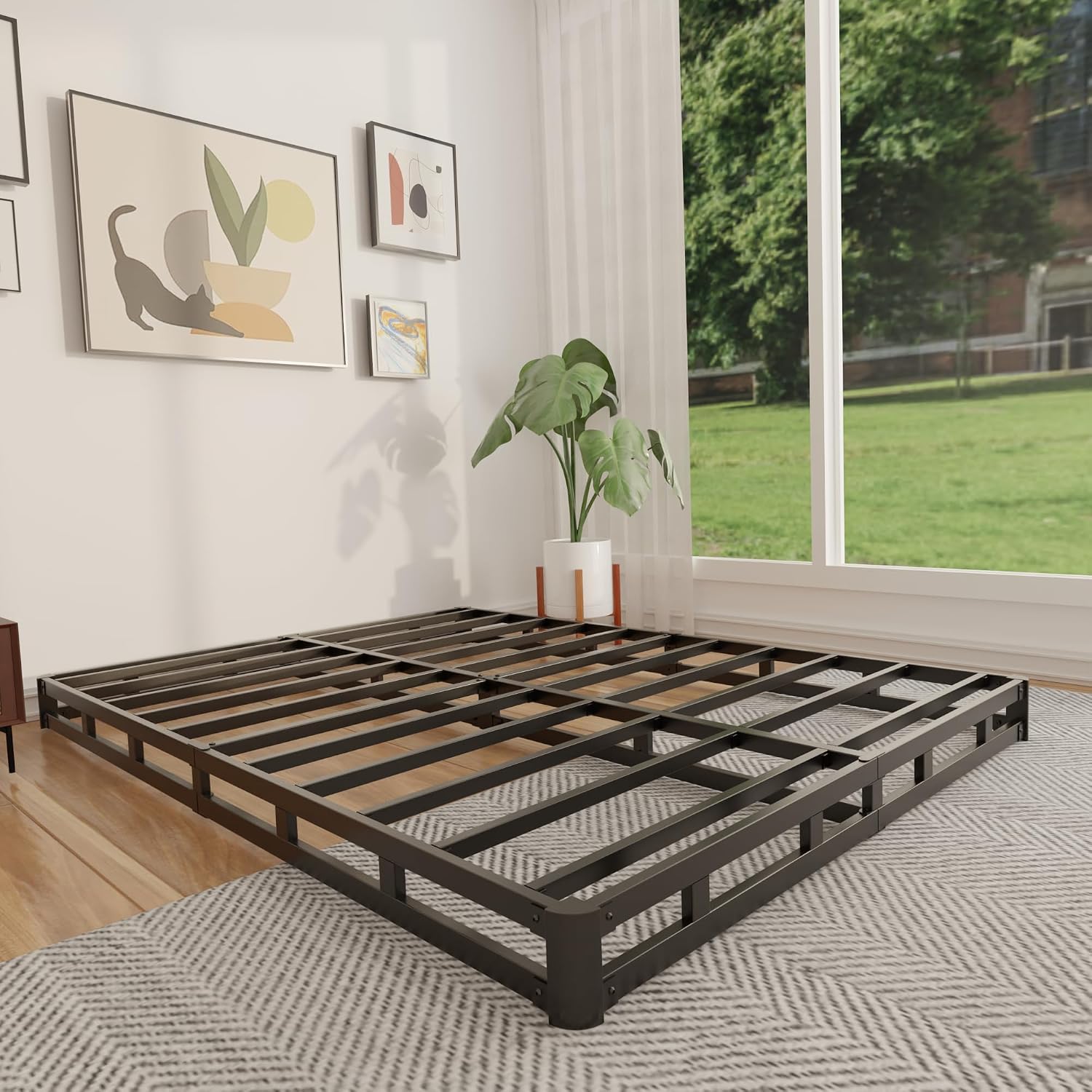 4 Inch Queen Box Spring Low Pr - Canopy Bed Frame Metal Queen review and price