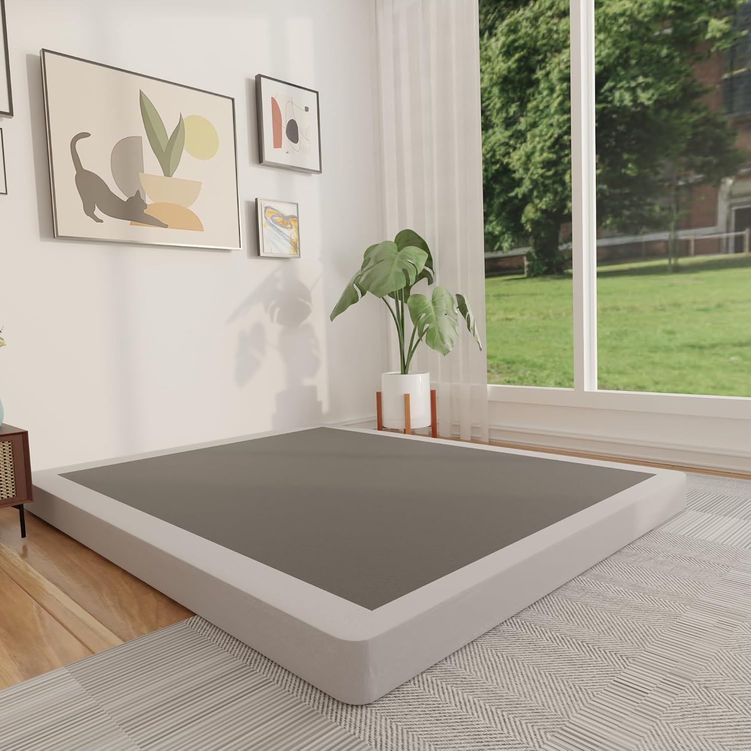 4 Inch Queen Box Spring Low Pr - Canopy Bed Frame Metal Queen review and price