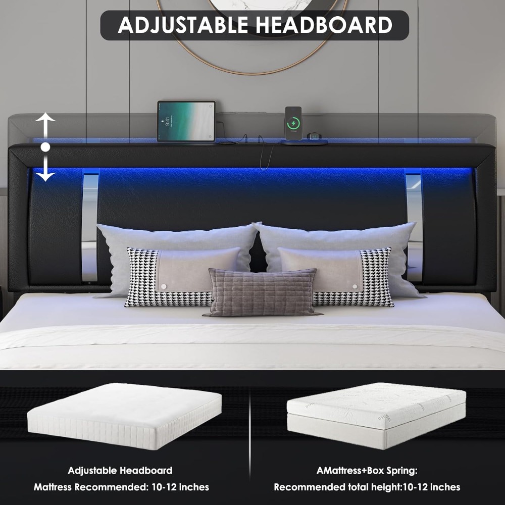 Queen Size Modern Upholstered  - Canopy Bed Frame Metal Queen review and price